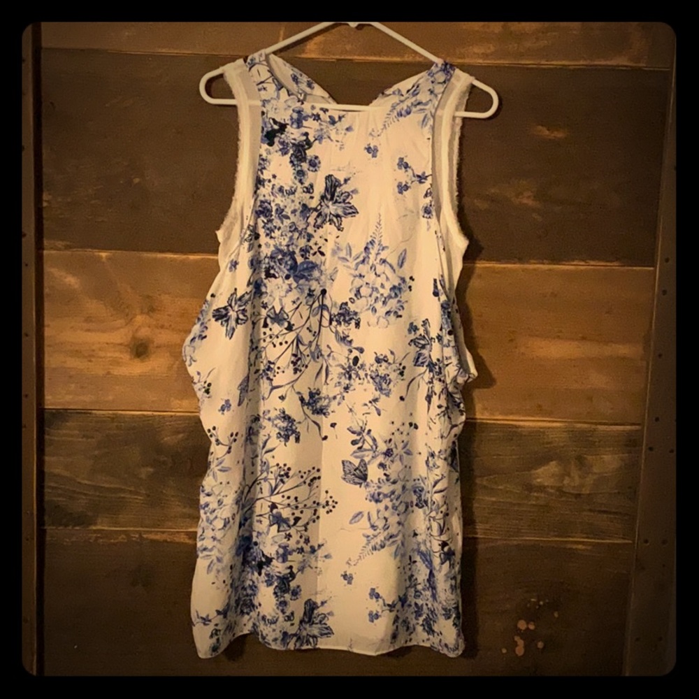 Blue and white dress